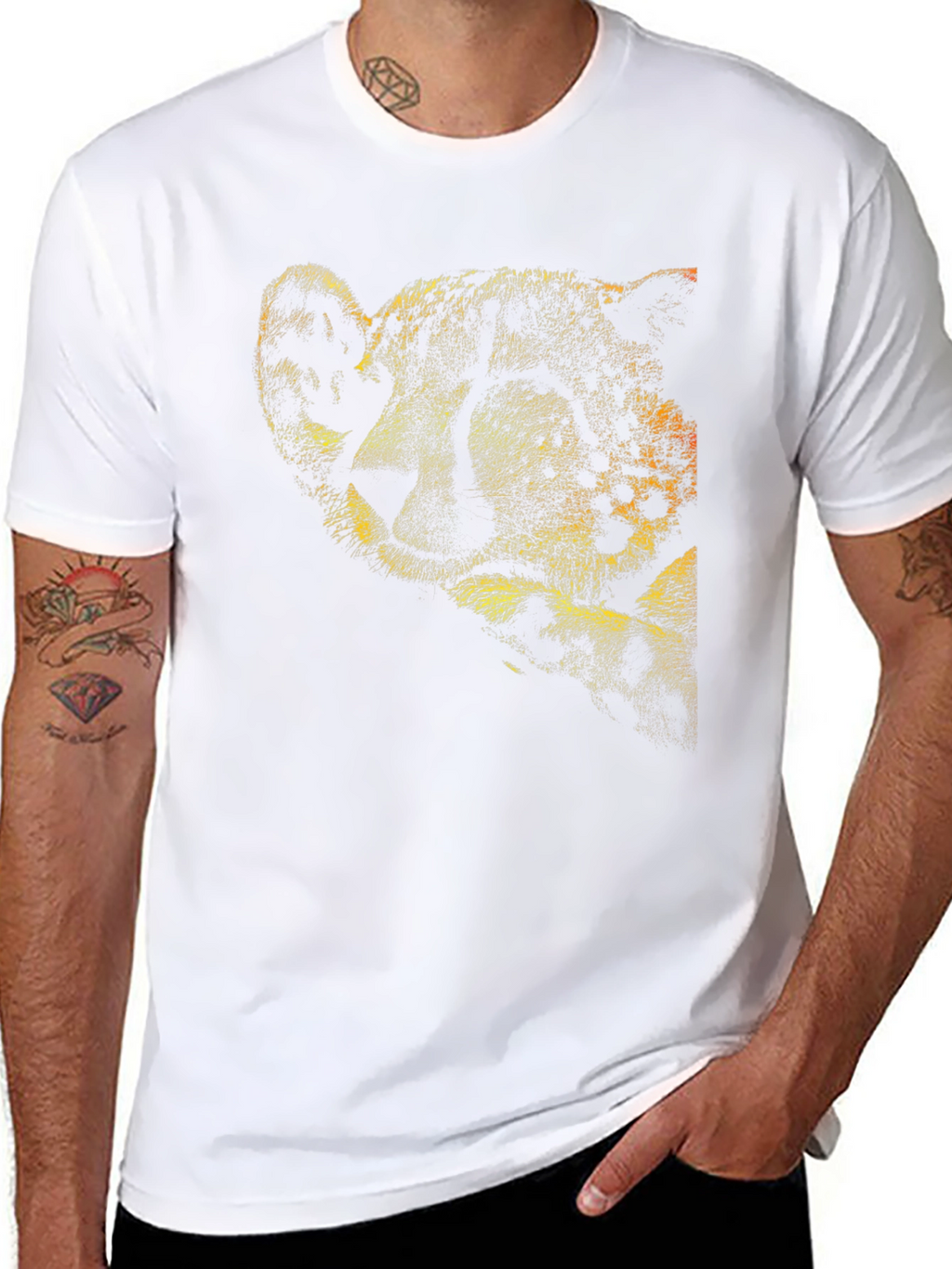 Cheetah Print Crew Neck T-Shirt