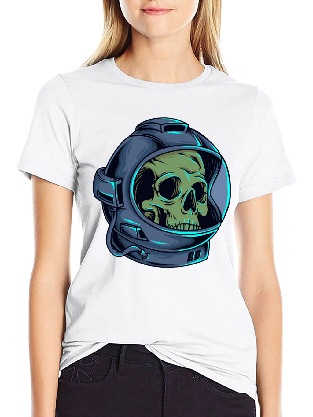 Skull Astronaut Graphic Tee - Black