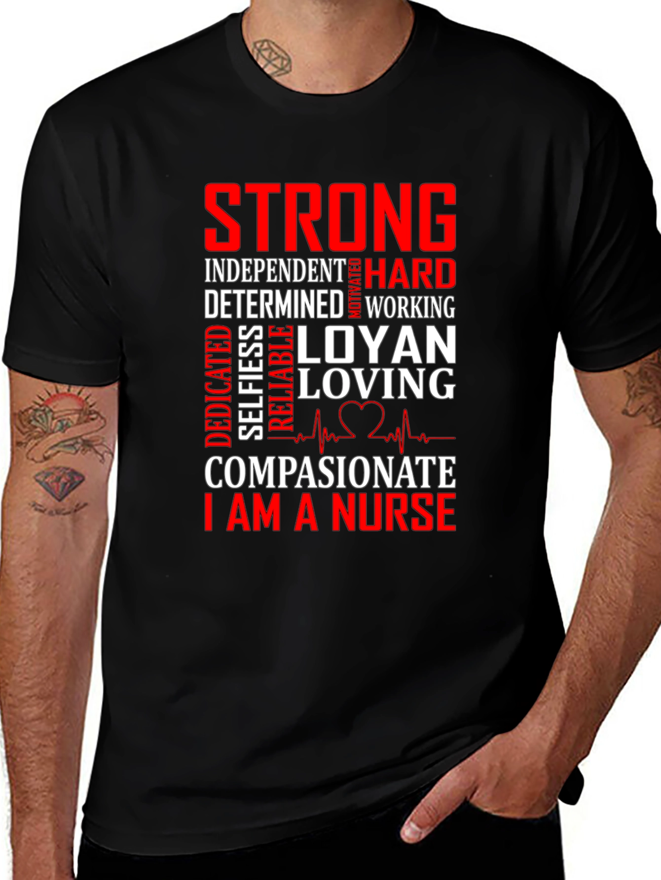 Strong Nurse Graphic Tee Shirt
