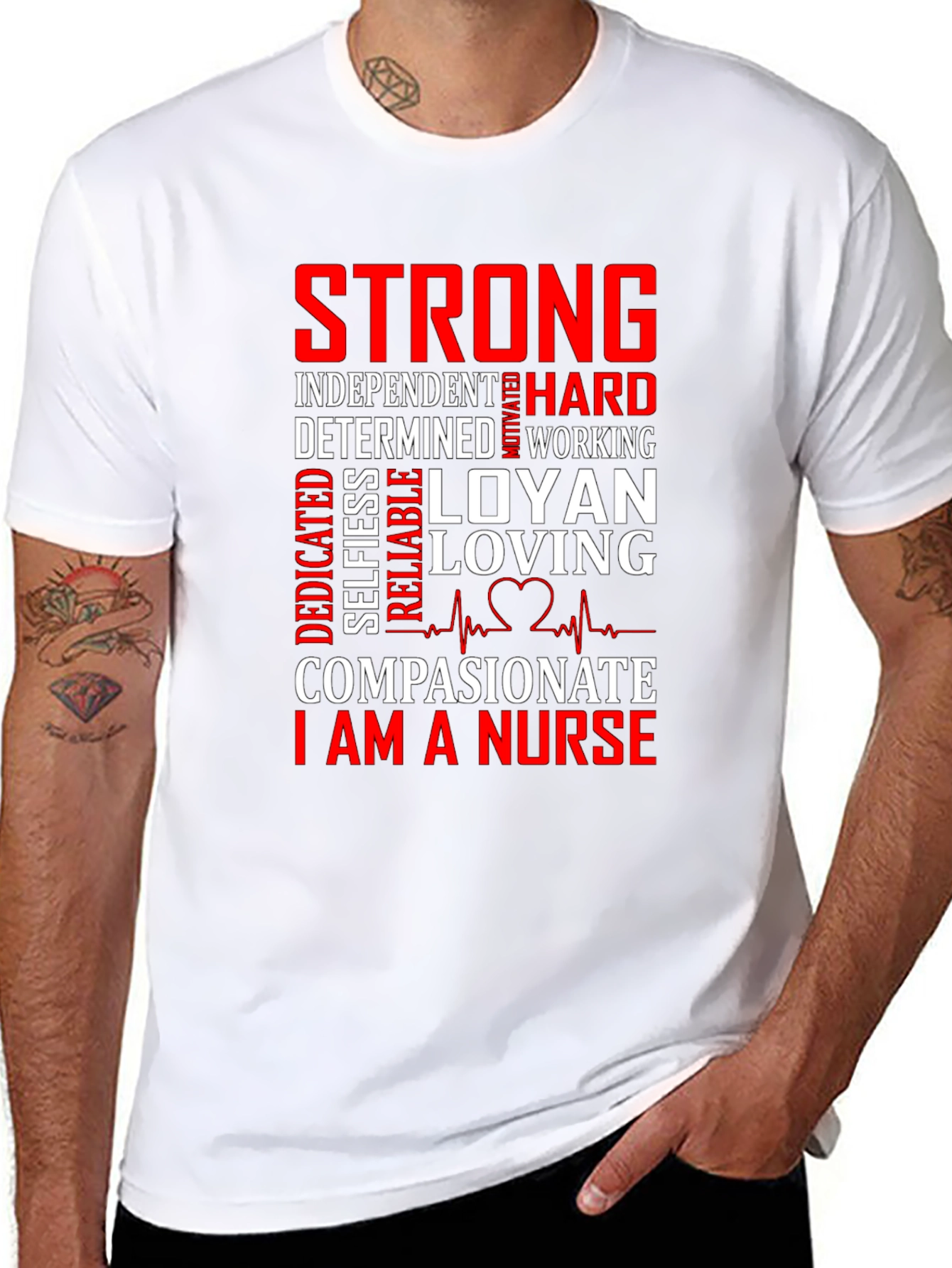 Strong Nurse Graphic Tee Shirt