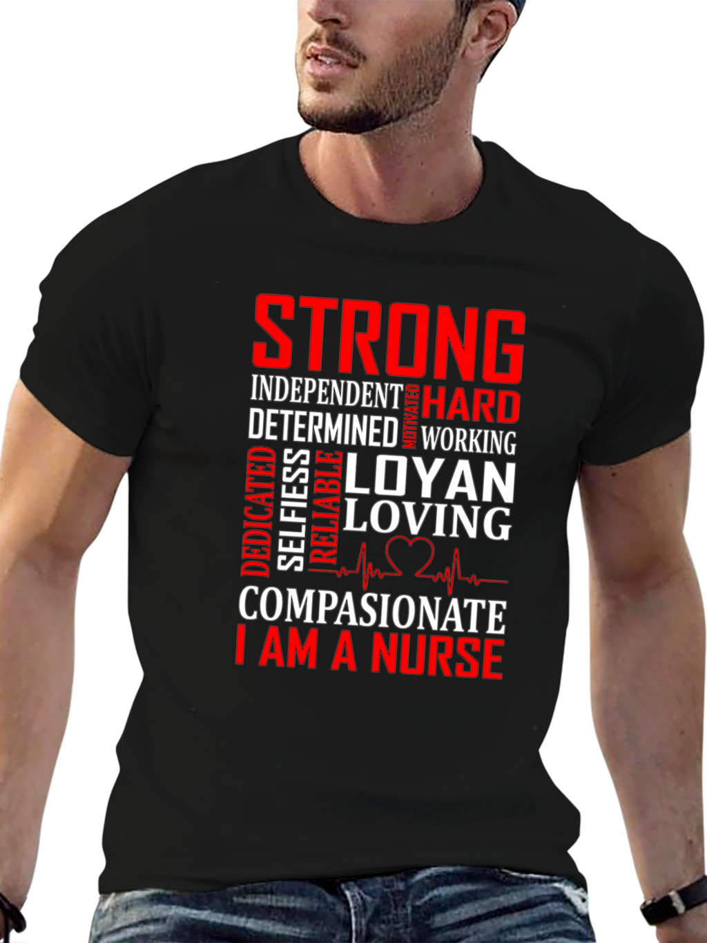 Strong Nurse Graphic Tee Shirt
