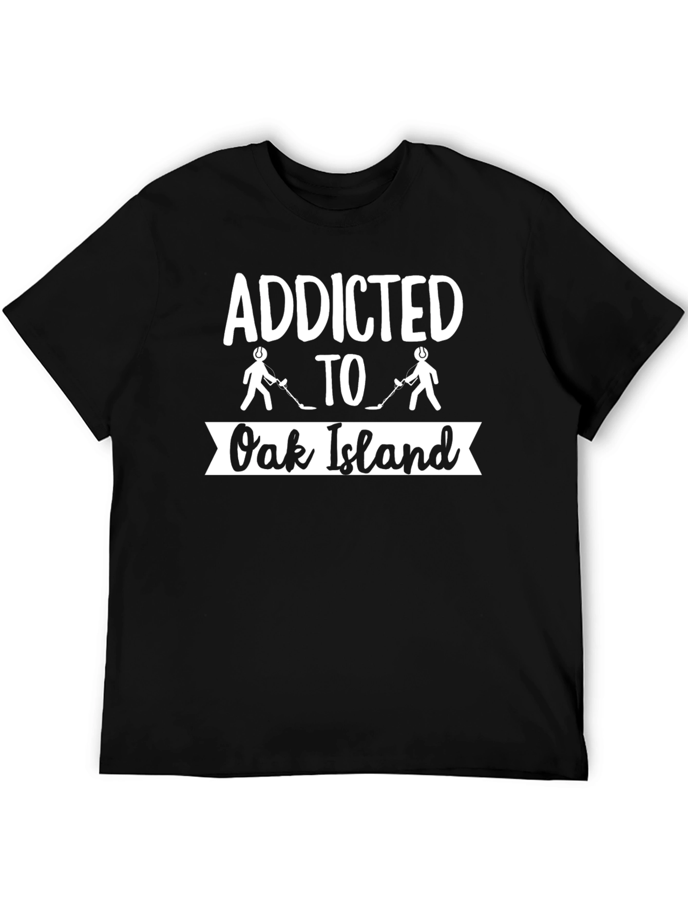 Addicted to Oak Island Hockey Black T-Shirt