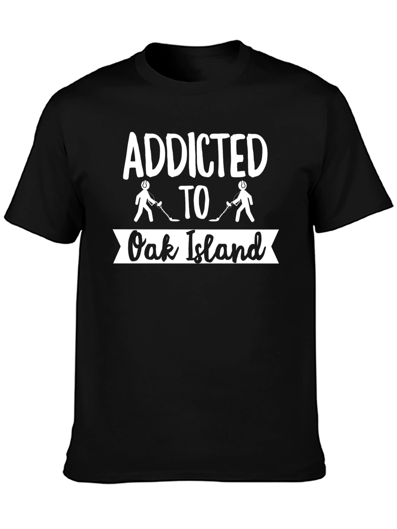 Addicted to Oak Island Hockey Black T-Shirt