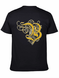 Golden Letter B Graphic Black T-Shirt