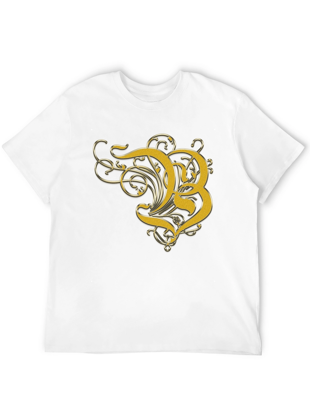 Golden Letter B Graphic Black T-Shirt