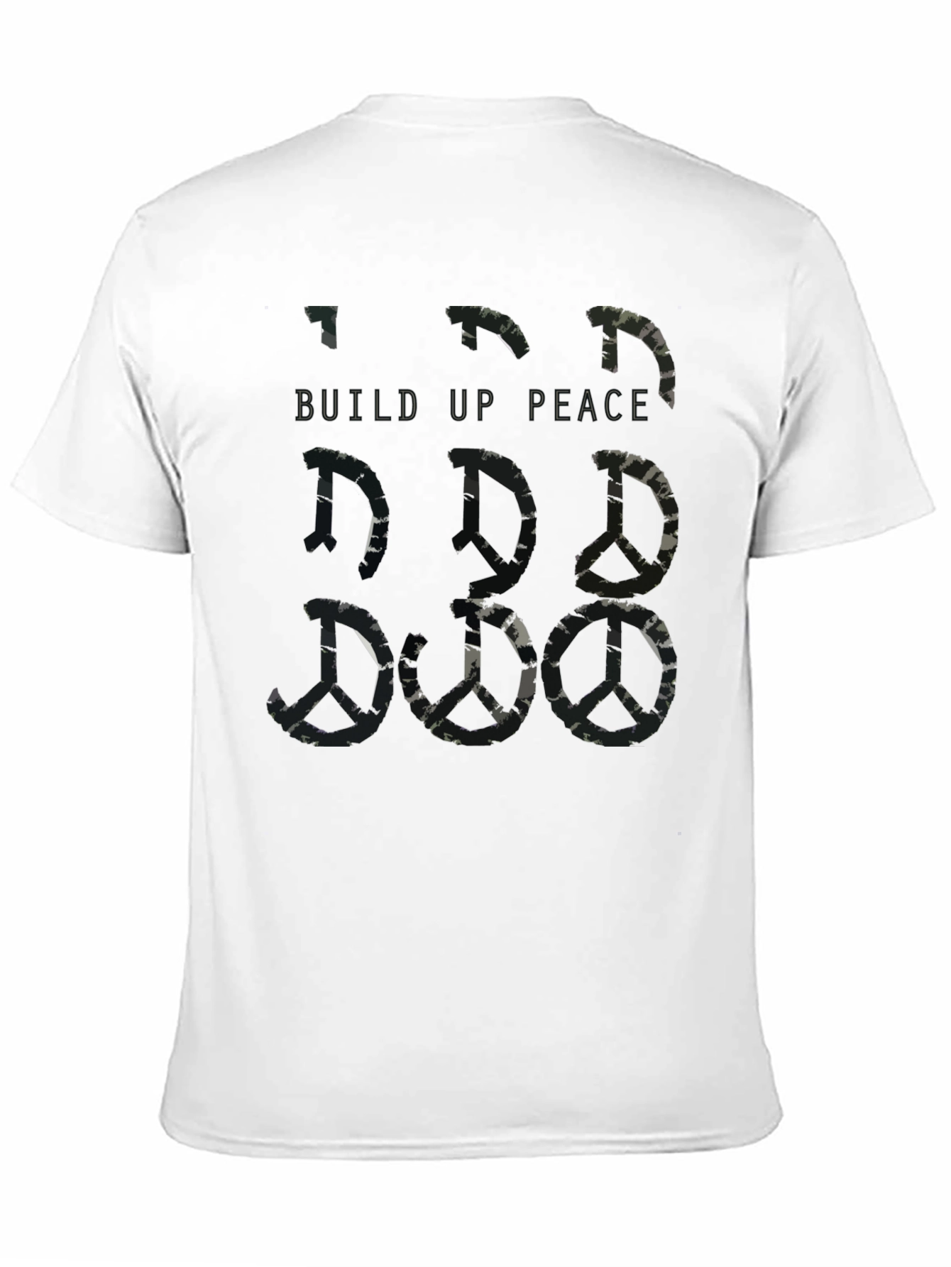 Build Up Peace Camo Peace Sign Graphic T-Shirt