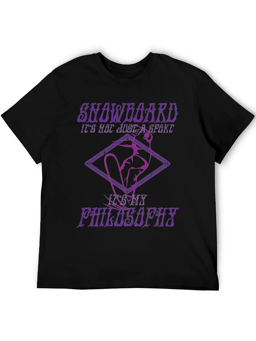Snowboard Philosophy Graphic Tee - Black Cotton T-Shirt
