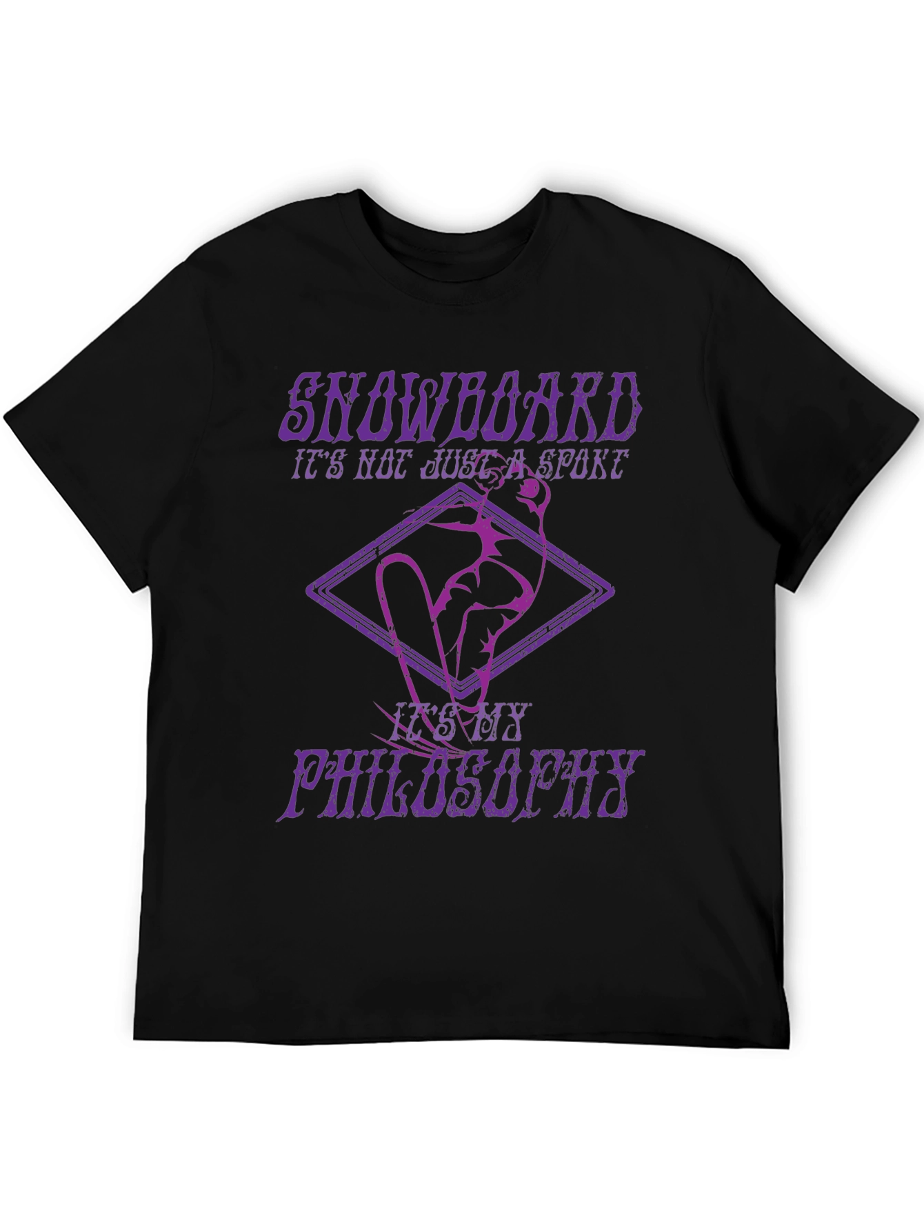 Snowboard Philosophy Graphic Tee - Black Cotton T-Shirt