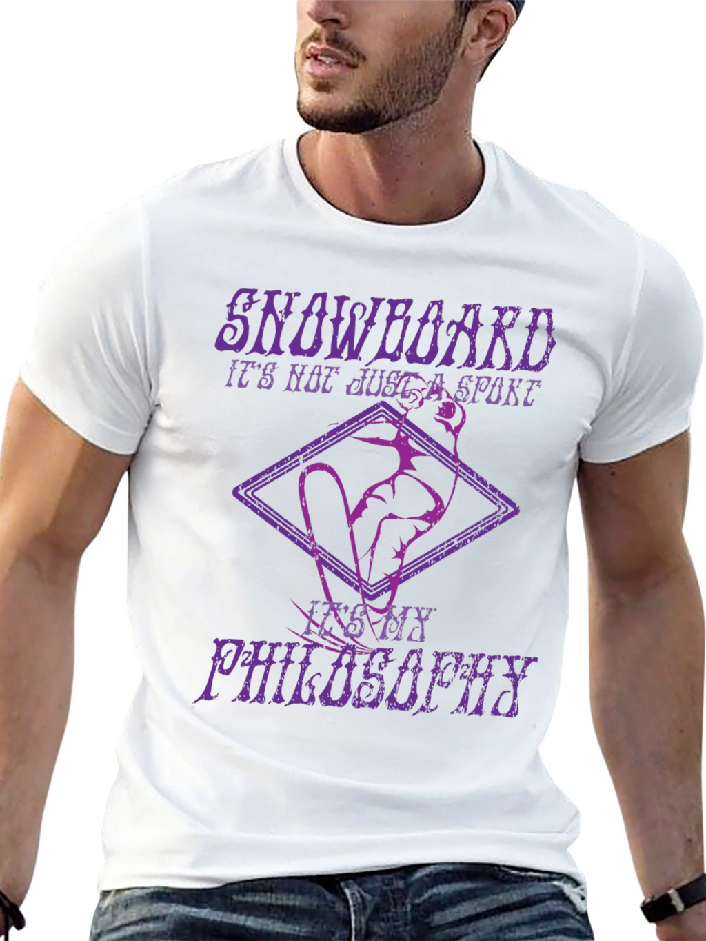 Snowboard Philosophy Graphic Tee - Black Cotton T-Shirt
