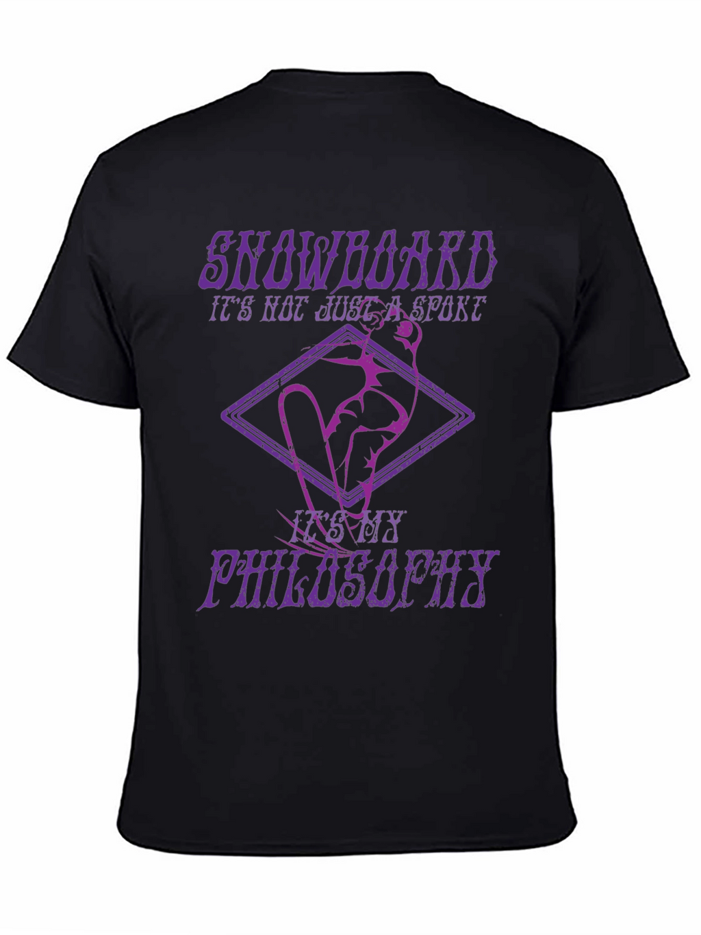 Snowboard Philosophy Graphic Tee - Black Cotton T-Shirt