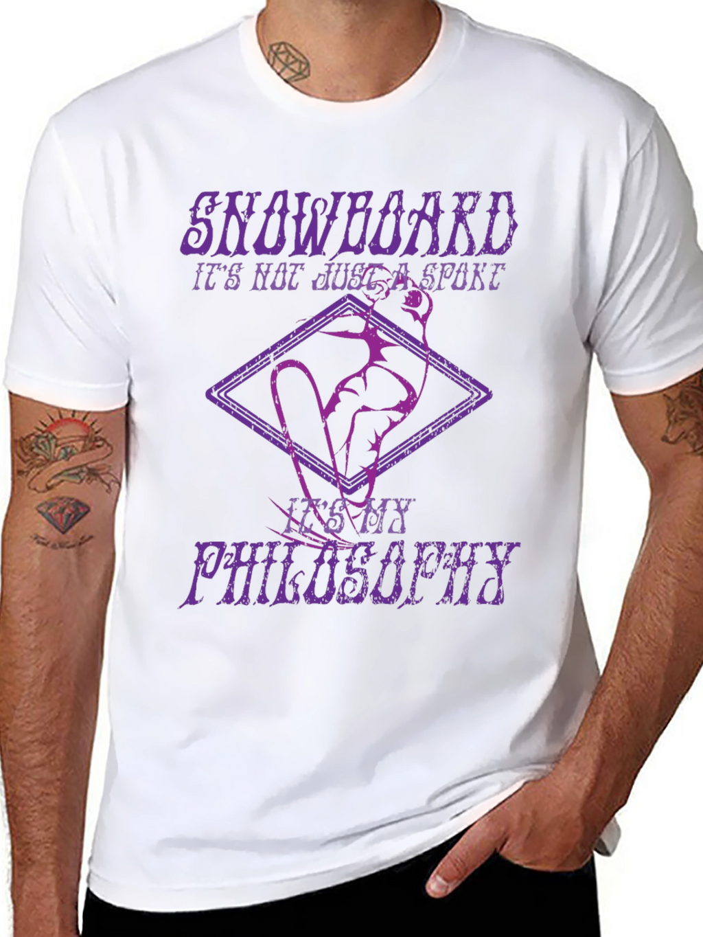 Snowboard Philosophy Graphic Tee - Black Cotton T-Shirt