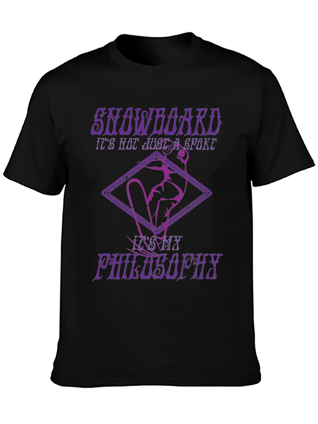 Snowboard Philosophy Graphic Tee - Black Cotton T-Shirt