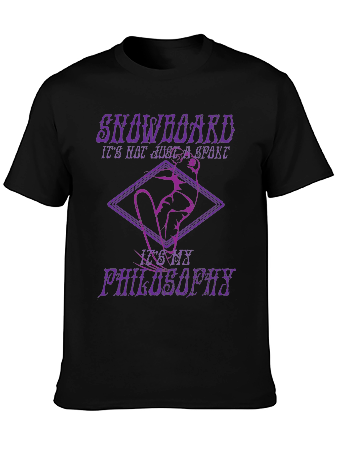 Snowboard Philosophy Graphic Tee - Black Cotton T-Shirt