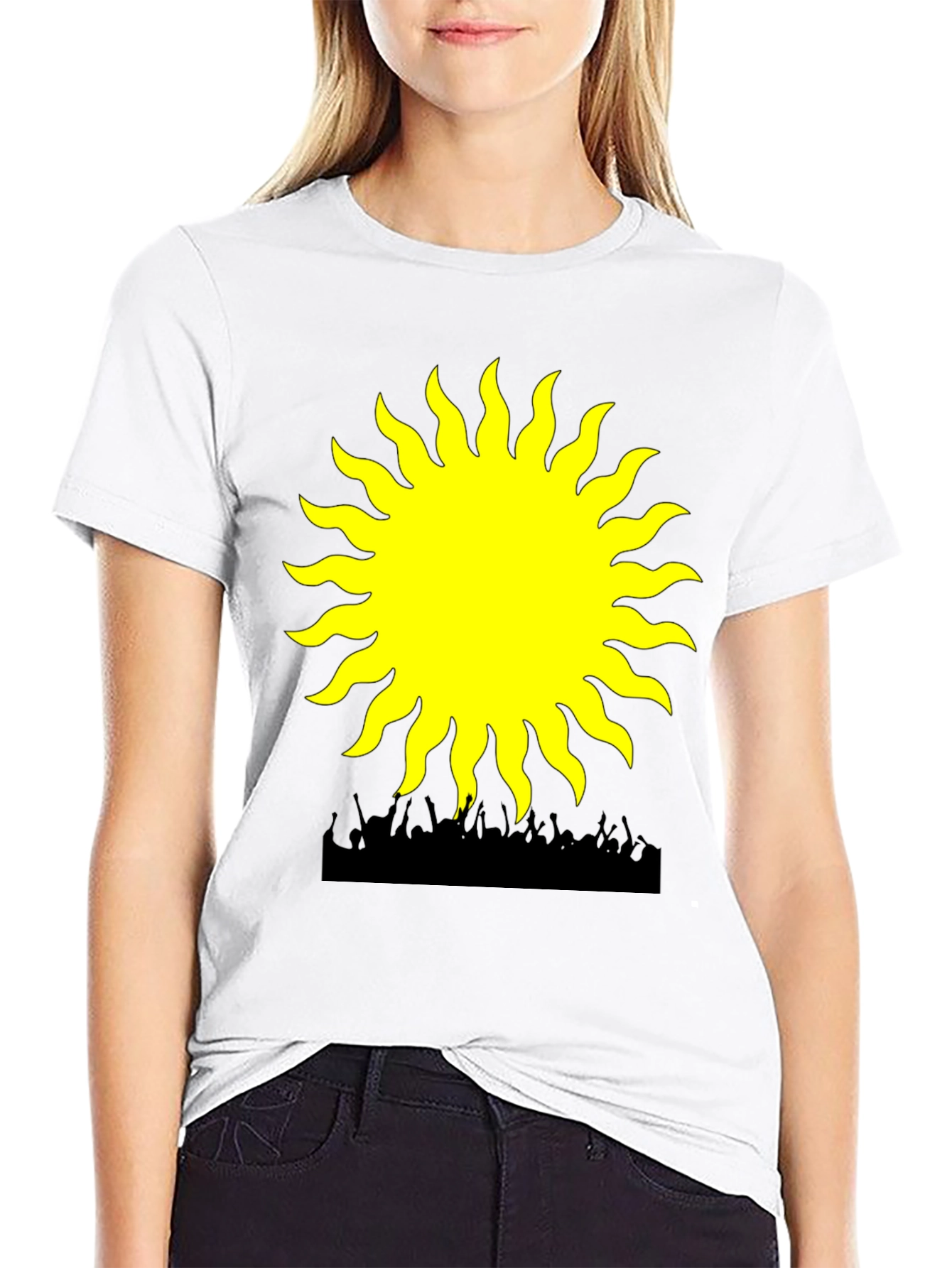 Radiant Sun Graphic Tee - Black Cotton Blend