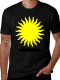 Radiant Sun Graphic Tee - Black Cotton Blend