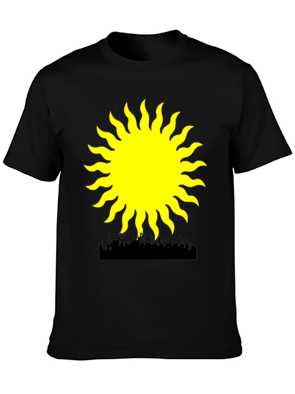 Radiant Sun Graphic Tee - Black Cotton Blend