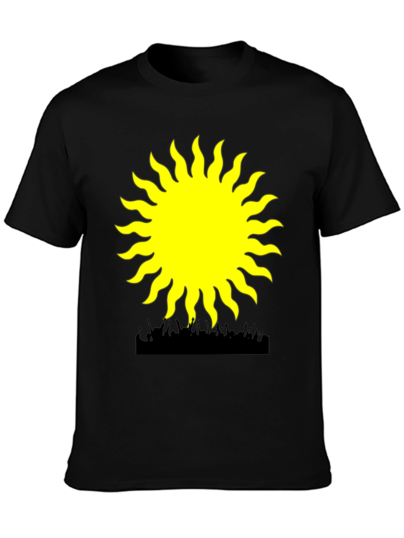 Radiant Sun Graphic Tee - Black Cotton Blend