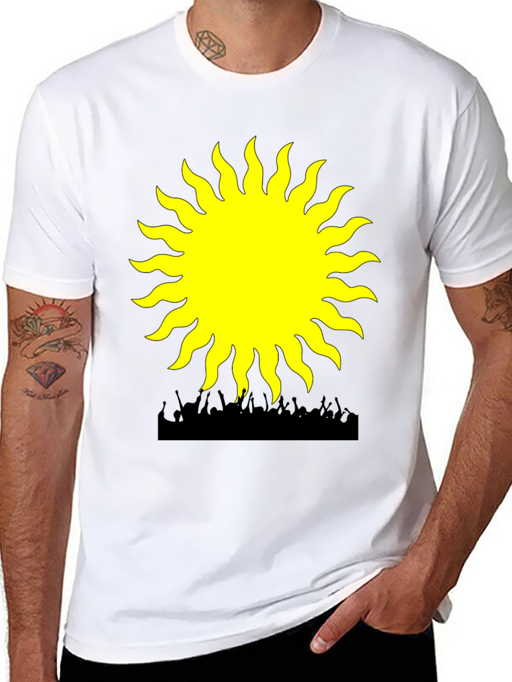 Radiant Sun Graphic Tee - Black Cotton Blend