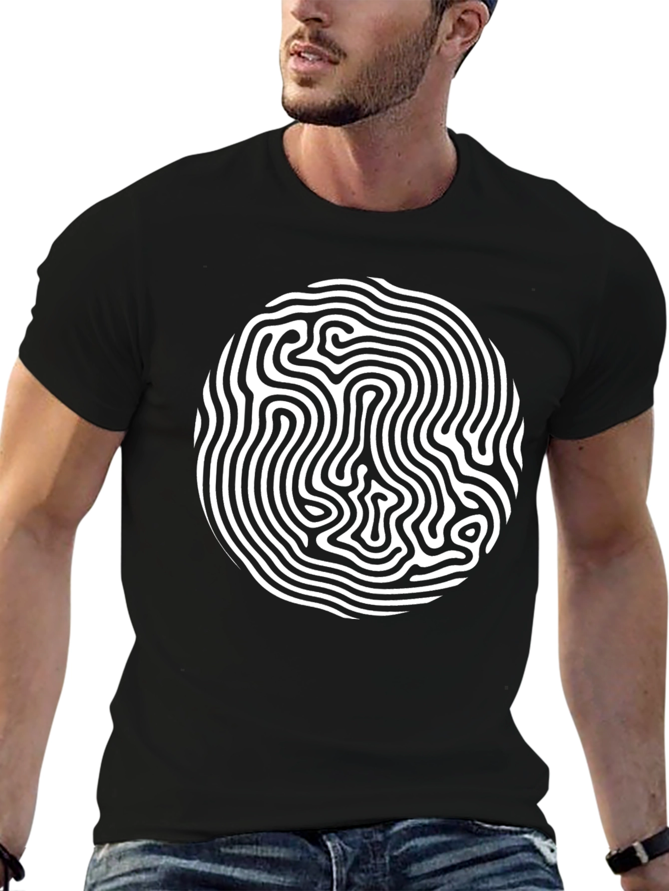 Abstract Labyrinth Black T-Shirt