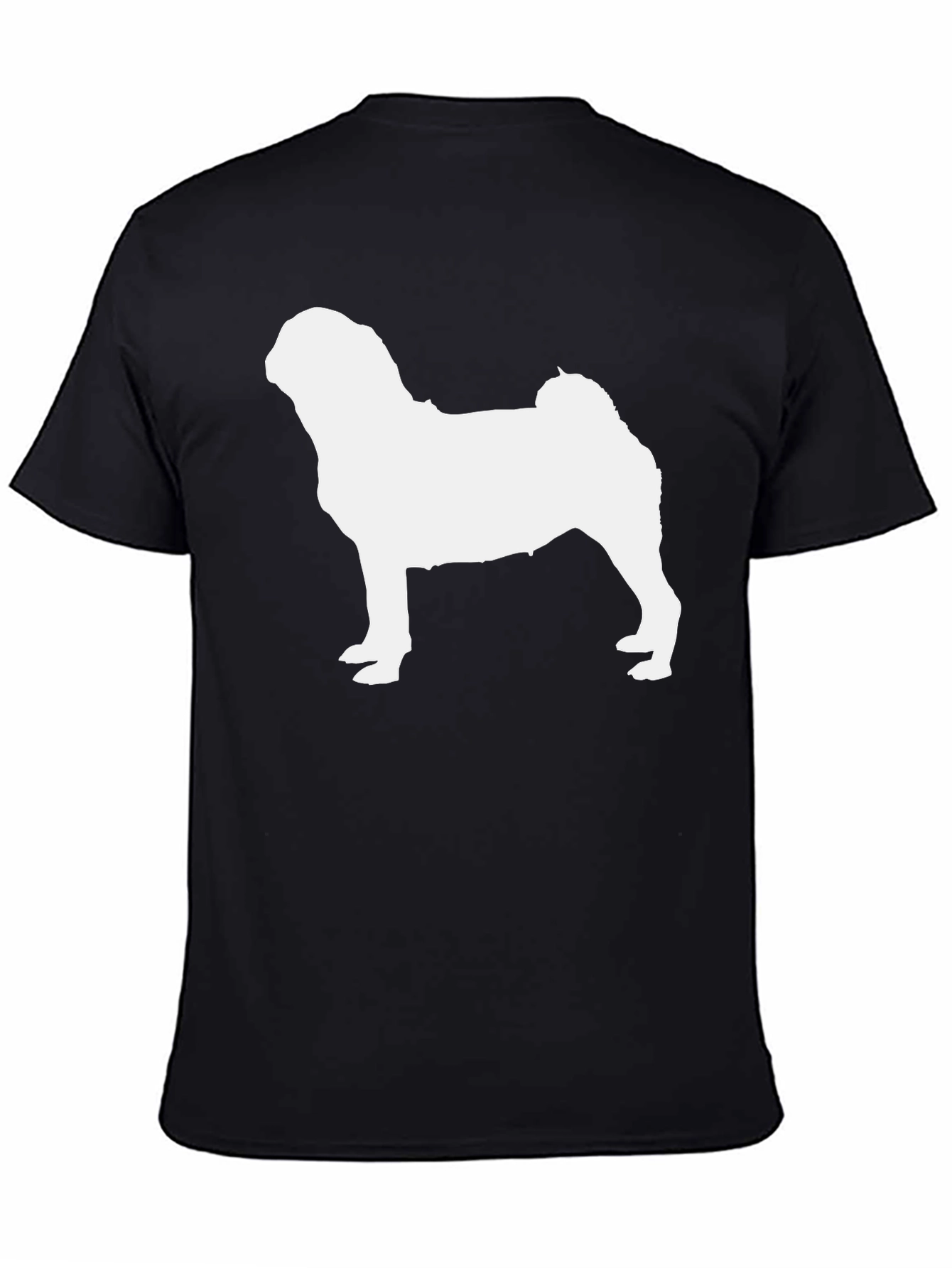 Pug Silhouette Black T-Shirt