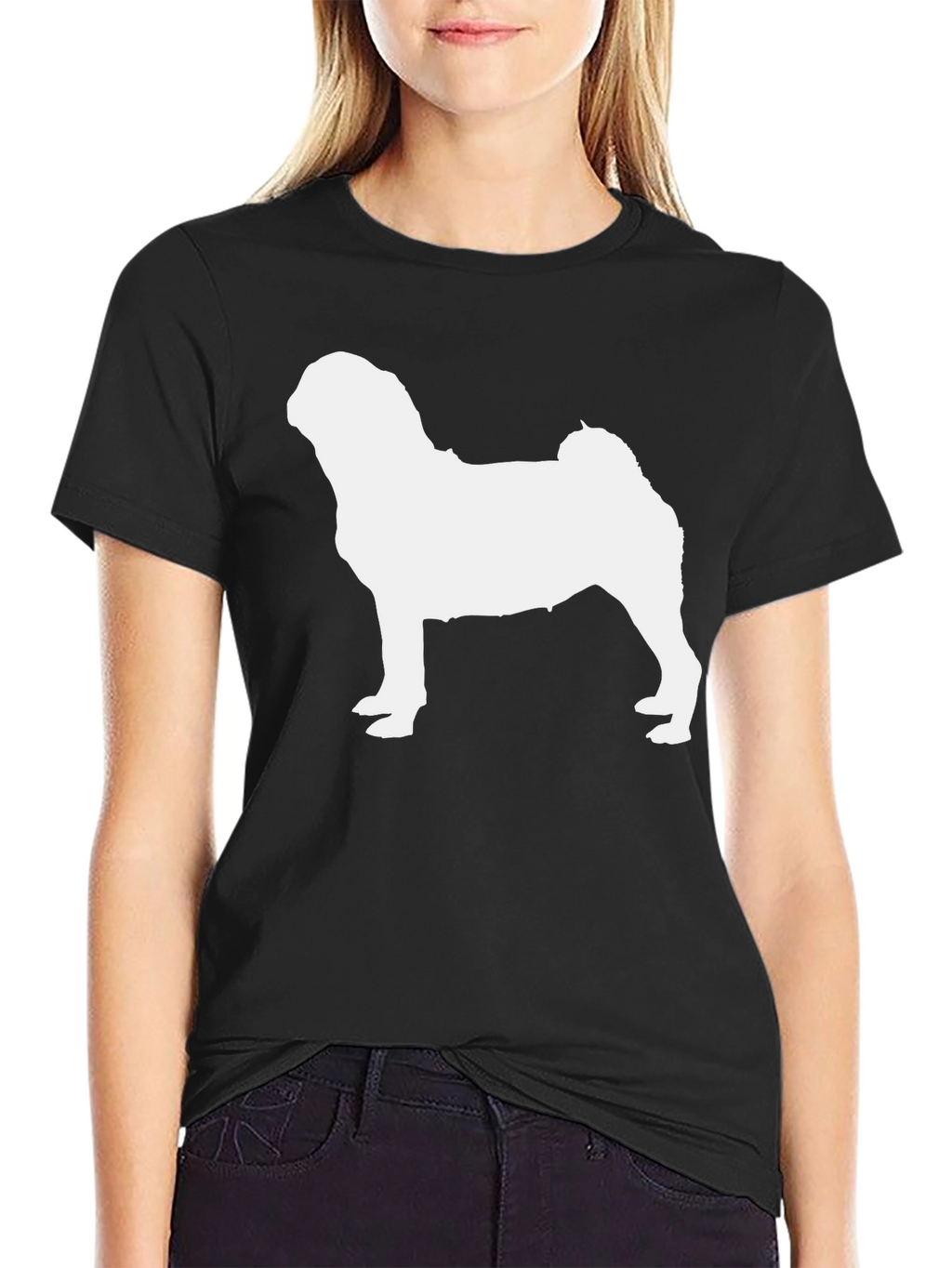 Pug Silhouette Black T-Shirt