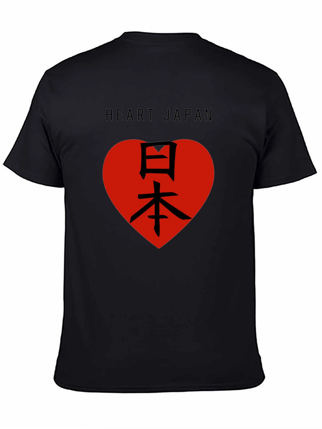 Heart Japan Black T-Shirt Graphic Tee