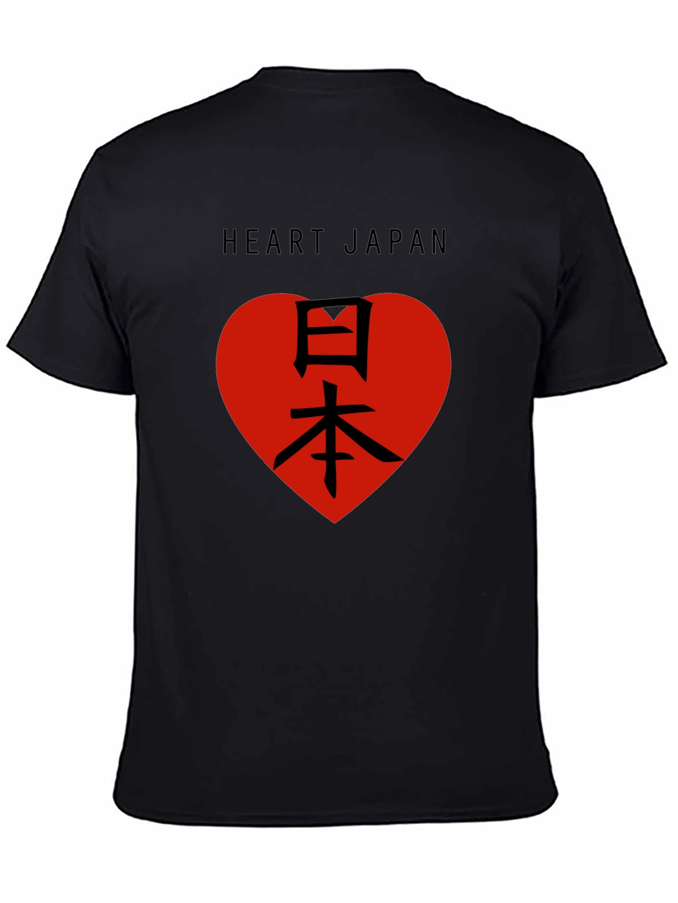 Heart Japan Black T-Shirt Graphic Tee