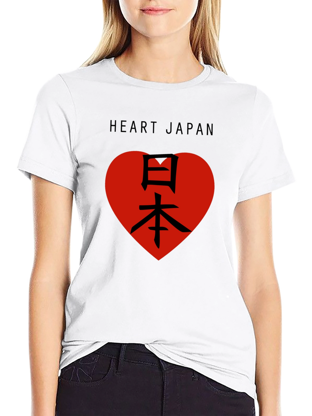 Heart Japan Black T-Shirt Graphic Tee