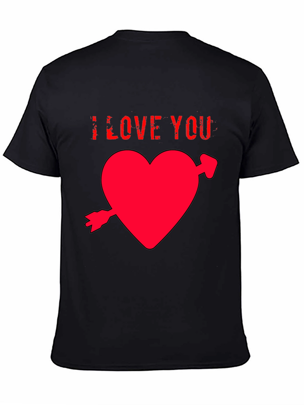 I Love You Heart T-Shirt - Black
