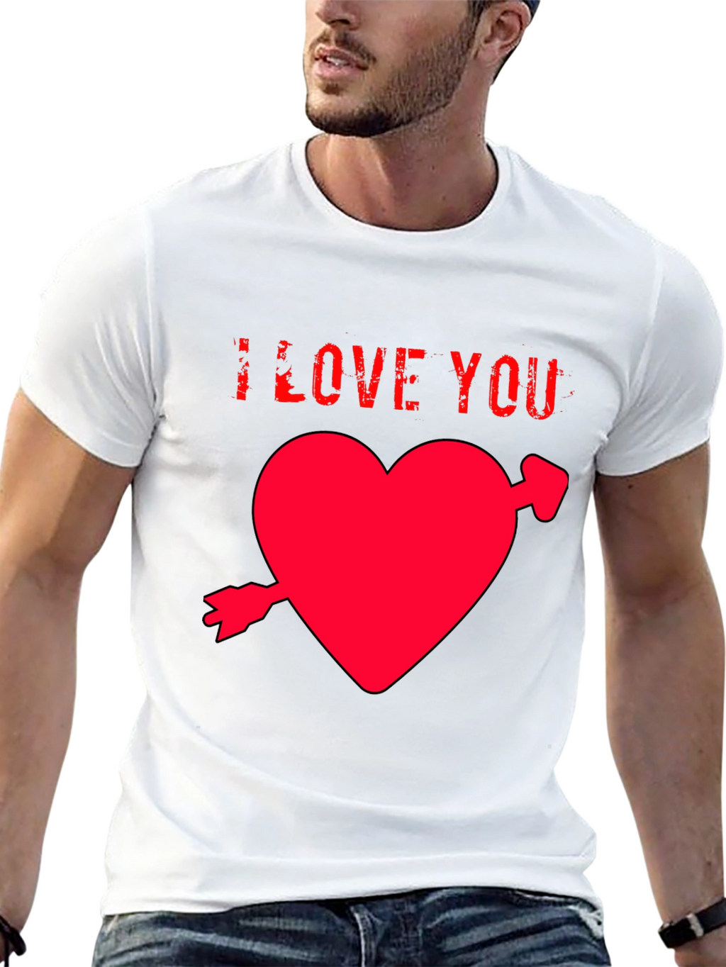 I Love You Heart T-Shirt - Black