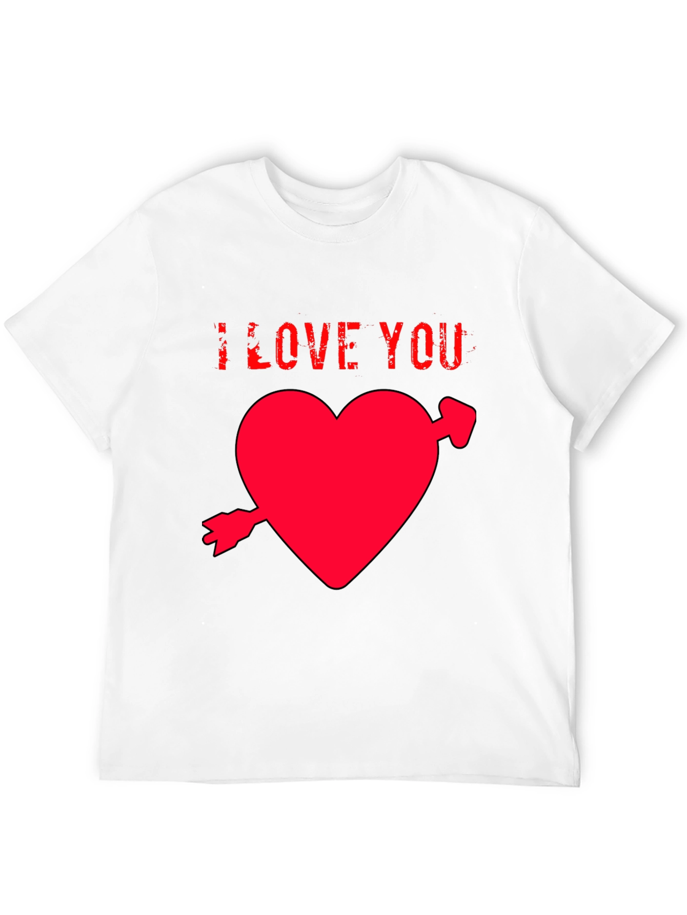 I Love You Heart T-Shirt - Black