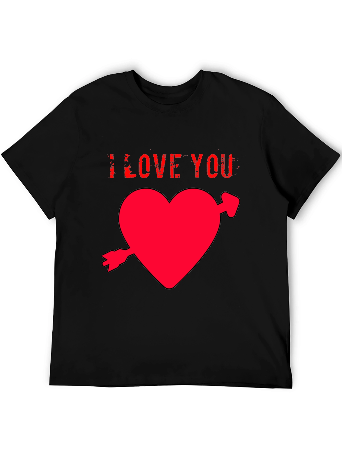 I Love You Heart T-Shirt - Black