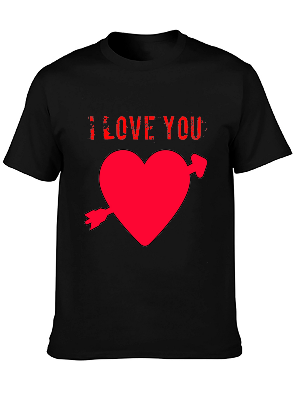 I Love You Heart T-Shirt - Black