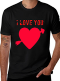 I Love You Heart T-Shirt - Black