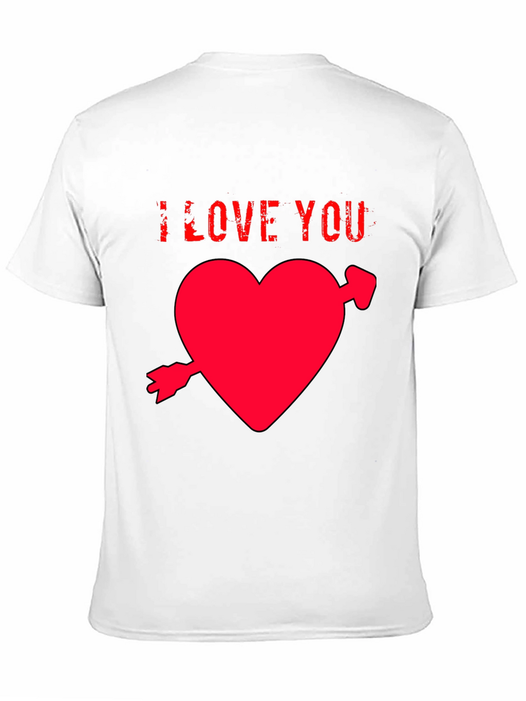 I Love You Heart T-Shirt - Black