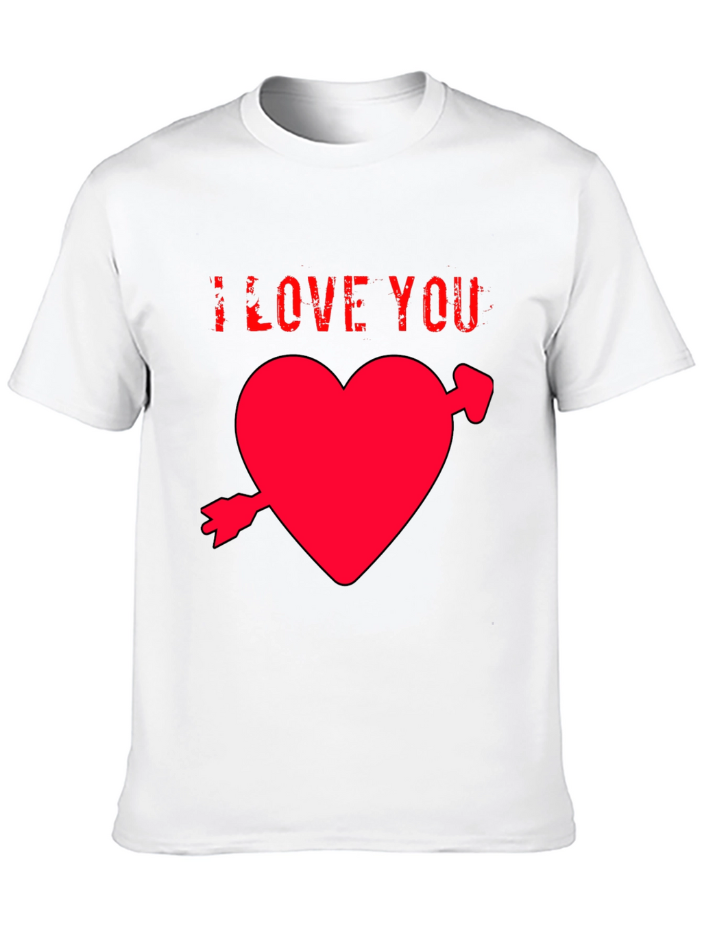I Love You Heart T-Shirt - Black
