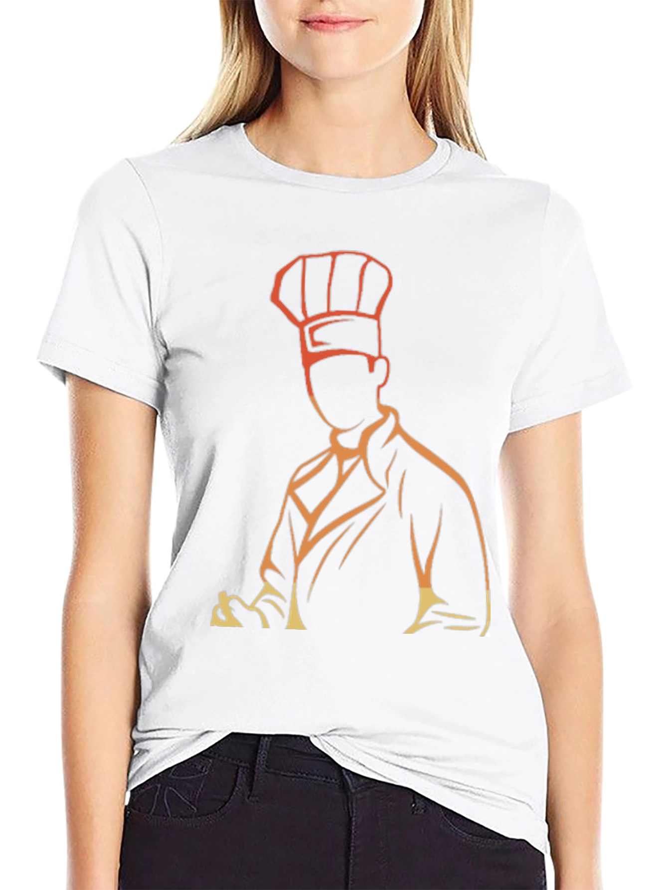 Chef Silhouette Graphic T-Shirt - Black