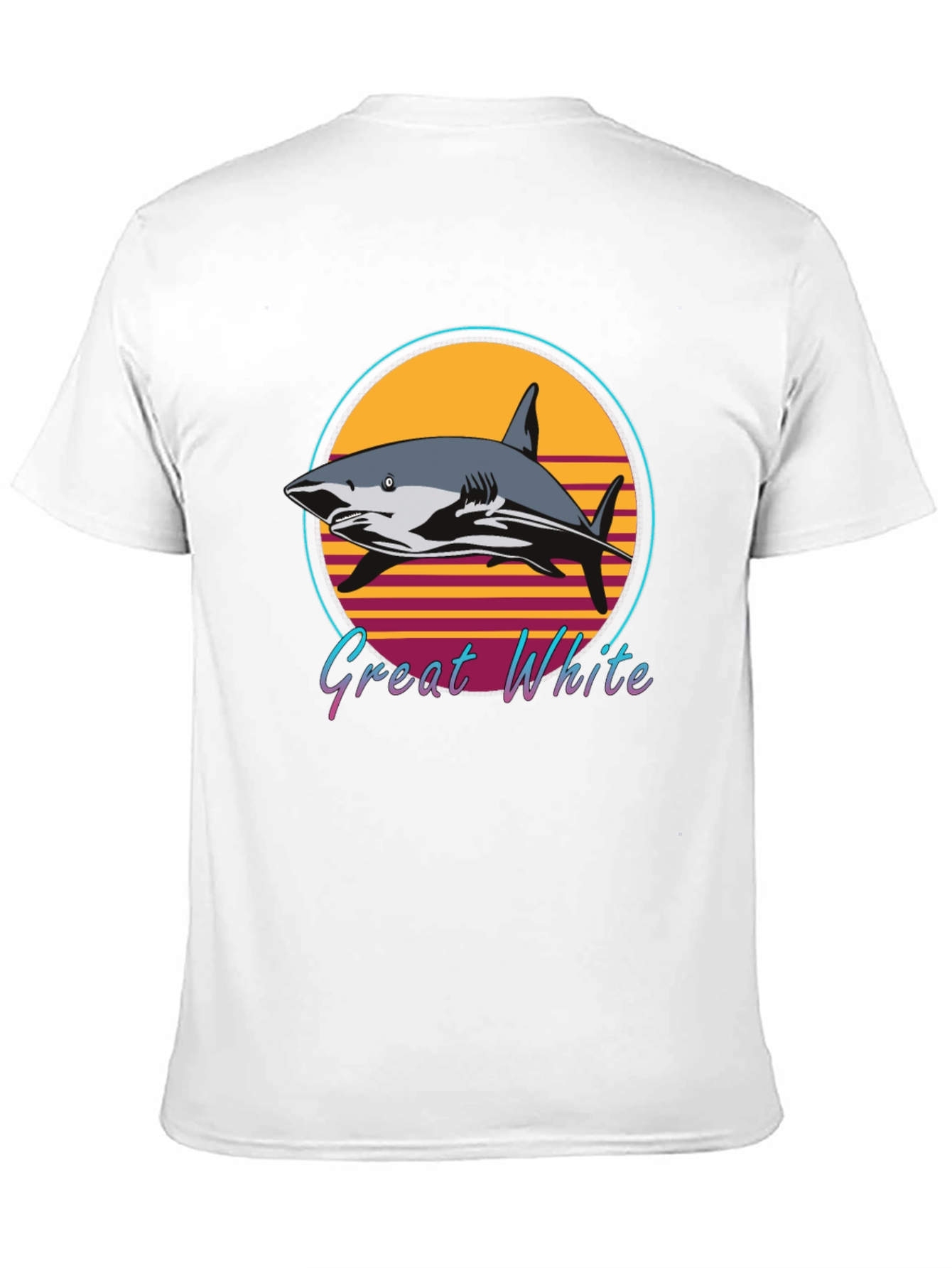 Great White Shark Retro Style T-Shirt