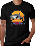 Great White Shark Retro Style T-Shirt
