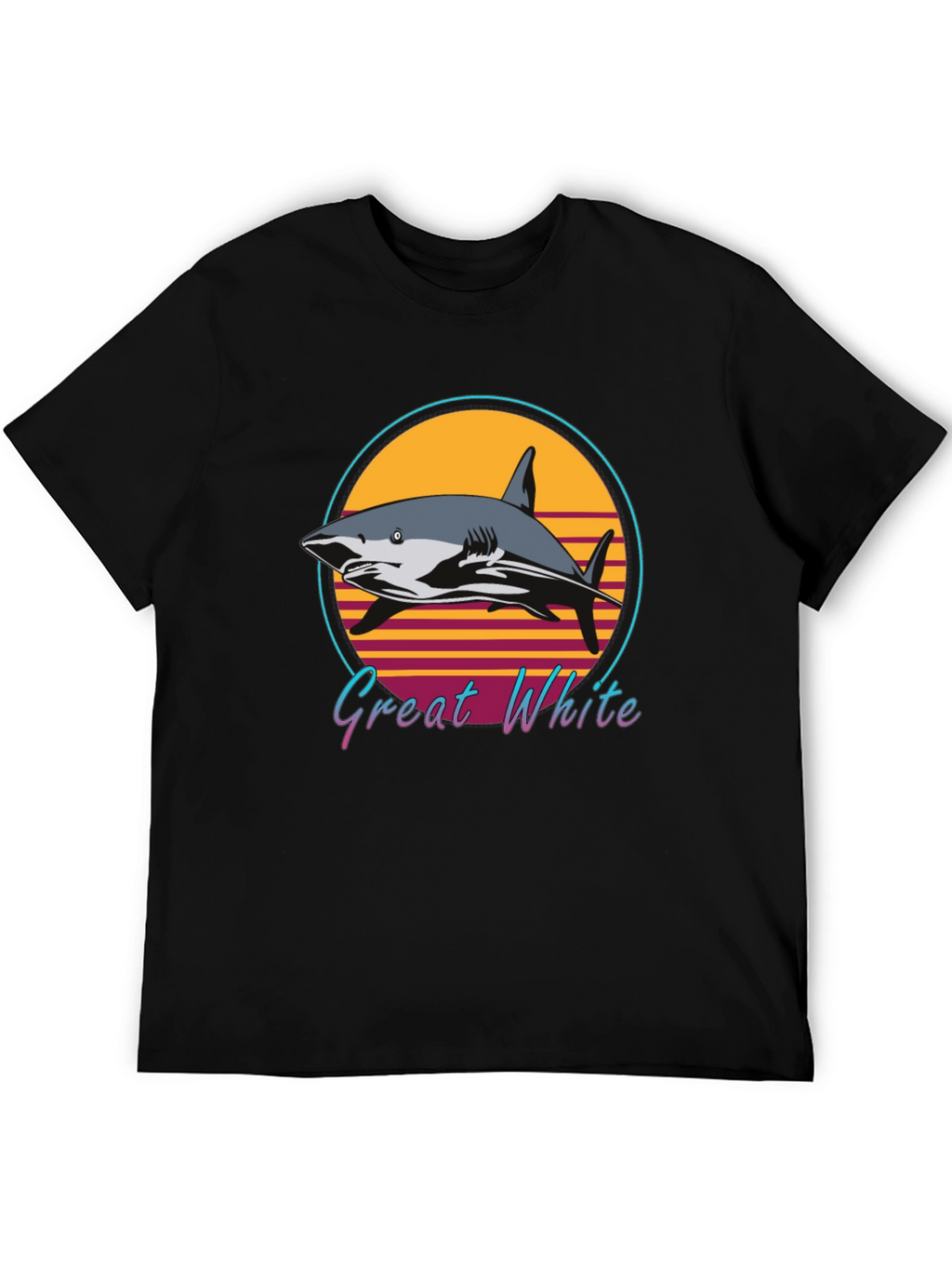 Great White Shark Retro Style T-Shirt