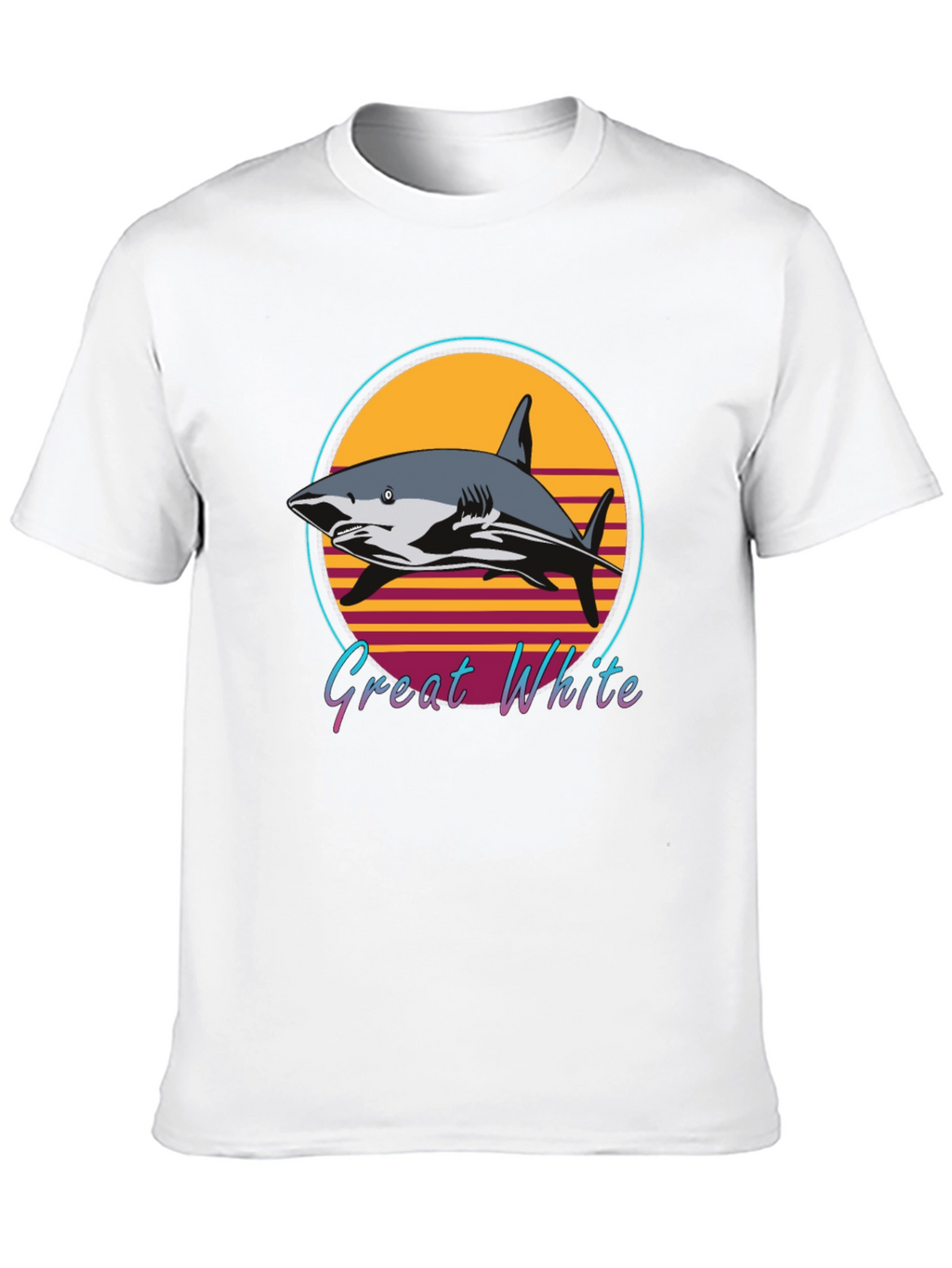 Great White Shark Retro Style T-Shirt