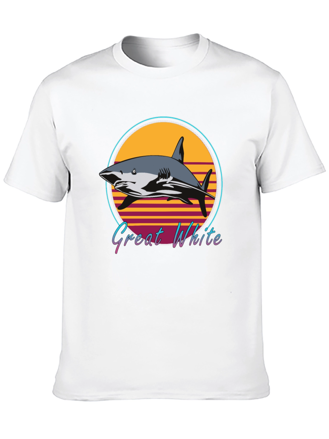 Great White Shark Retro Style T-Shirt