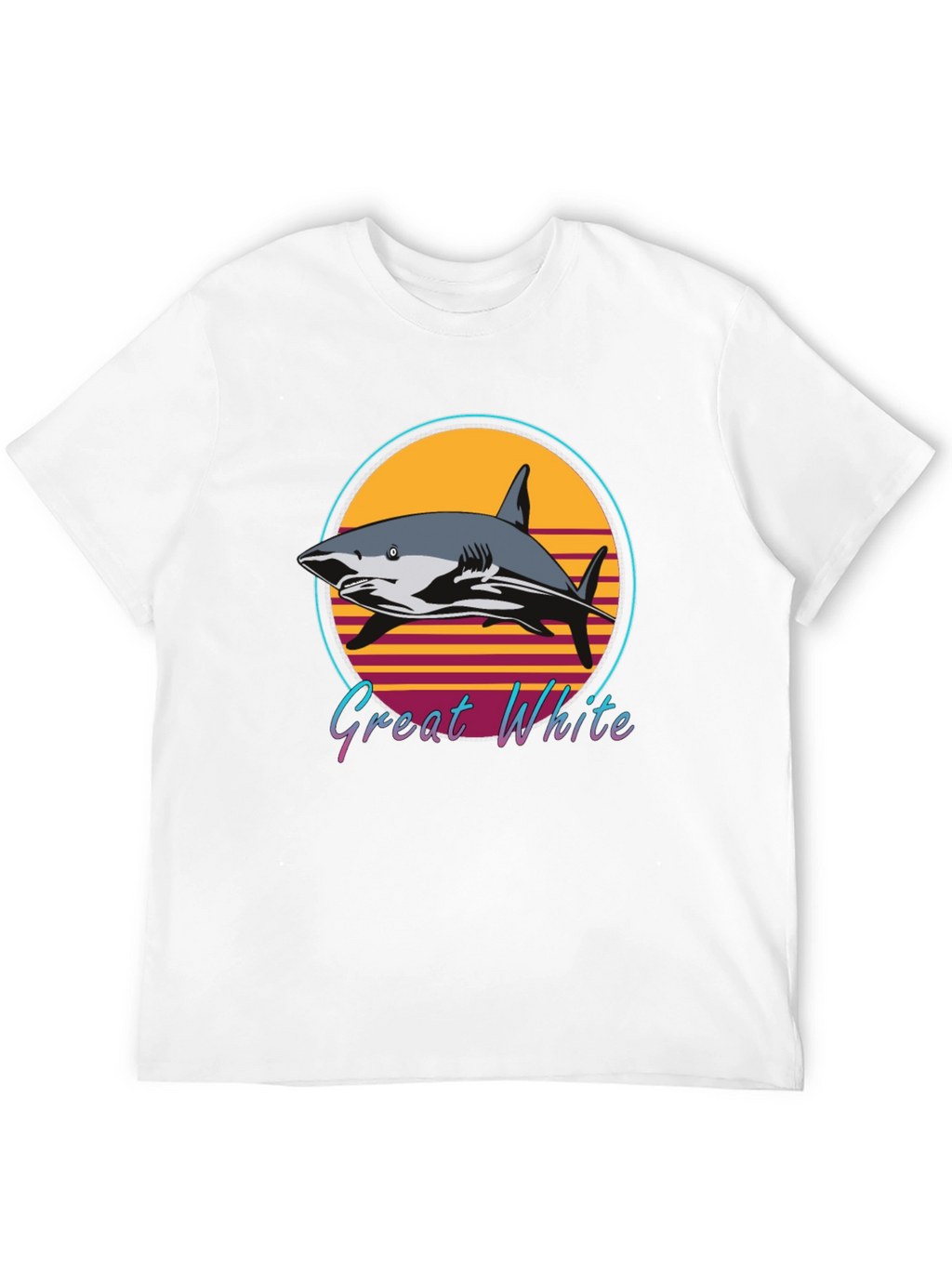 Great White Shark Retro Style T-Shirt