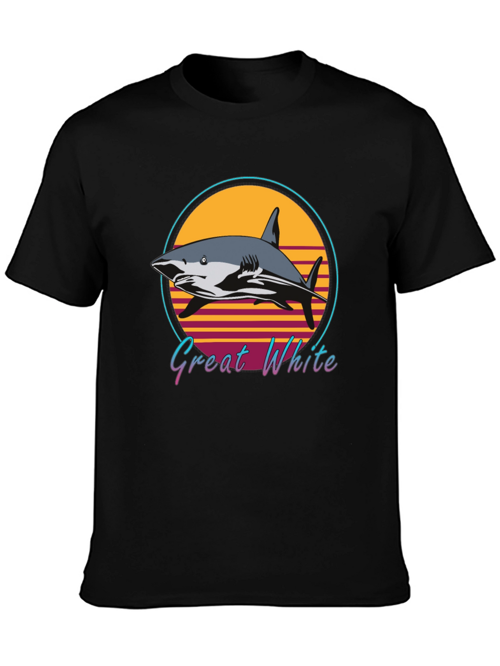 Great White Shark Retro Style T-Shirt