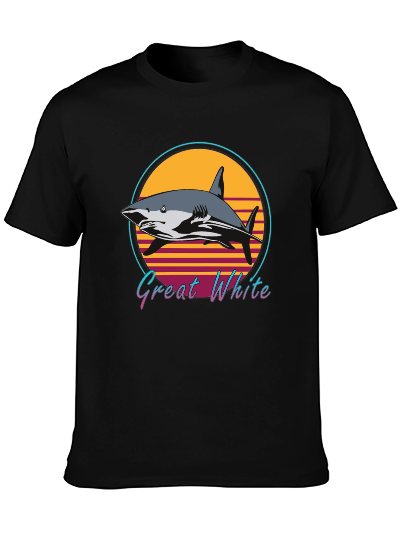Great White Shark Retro Style T-Shirt