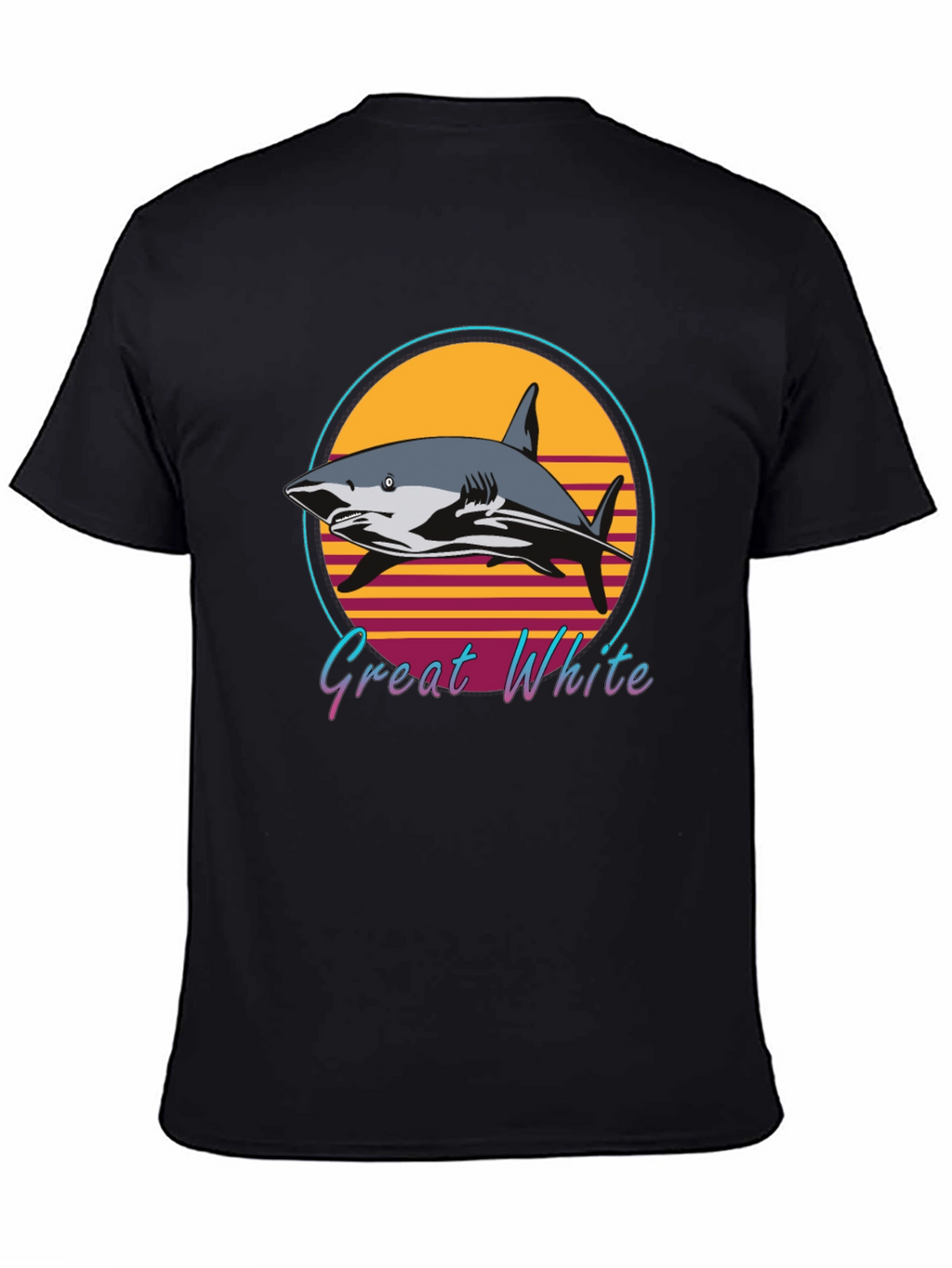 Great White Shark Retro Style T-Shirt