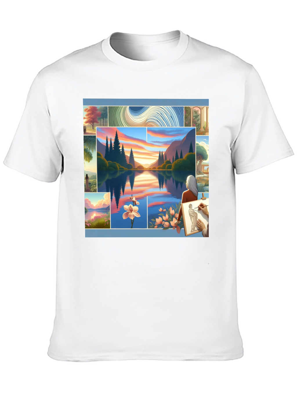 Artistic Landscape Collage Tee