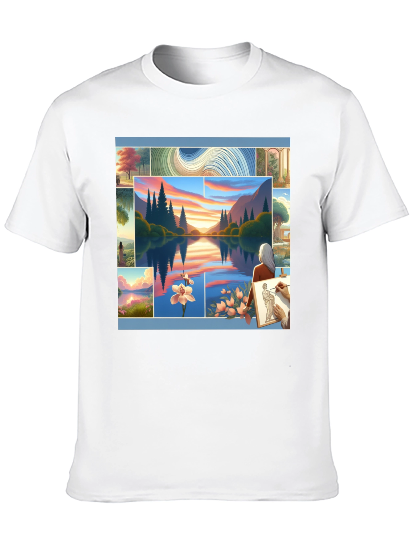 Artistic Landscape Collage Tee