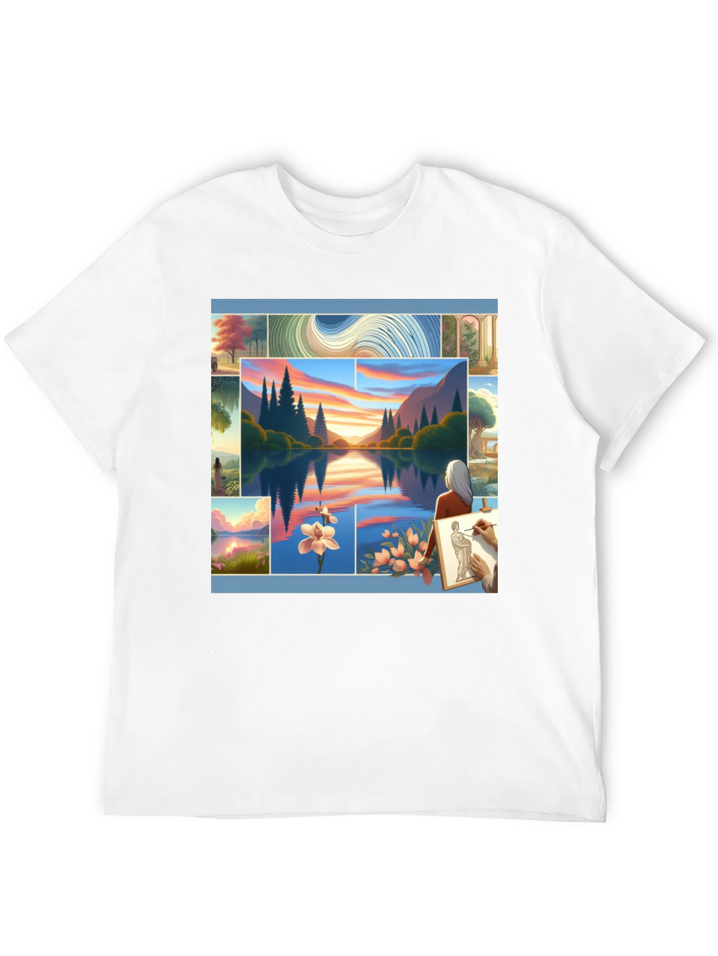 Artistic Landscape Collage Tee