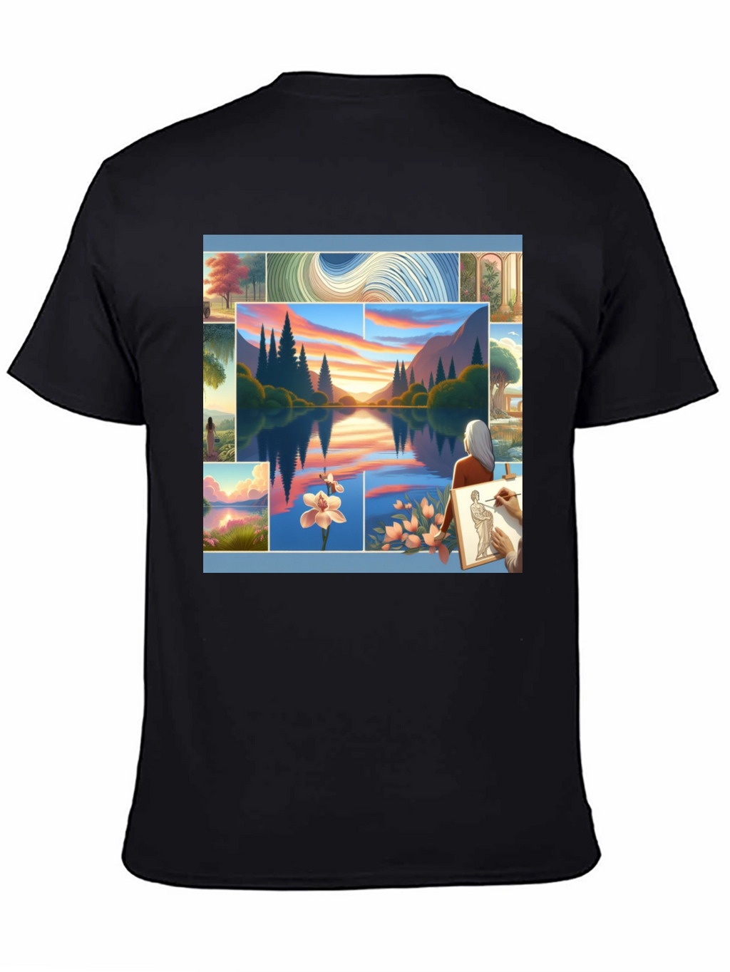 Artistic Landscape Collage Tee